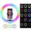 Luz de Relleno RGB para Transmisión en Vivo de Teléfono Móvil, Luz Ambiental de Video 8 pulgadas - 22 pulgadas, Aro de Luz LED con Atenuación Continua
