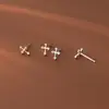 Pendientes de Cruz de Plata S925 Nalan Estilo K Sencillos Pequeños Frescos Elegantes Modernos Joyería para Orejas de Mujer M00222