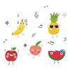 Nuevo Pegatina de Pared Decorativa FX-B211 Dibujos Animados Fruta Linda Música Baile Dormitorio Infantil Embellecimiento Comercial