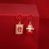 Brincos de Leão Adequados para o Ano Novo, Brincos Festivos Estilo Chinês Vermelho para Mulheres, Atmosfera de Alto Padrão 2025