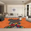 Alfombra Moderna Estilo Ins Oso Violento Sala de Estar Mesa de Centro Dormitorio Alfombra de Terciopelo de Cristal Completo Absorbe Agua, Antideslizante y Fácil de Limpiar