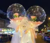 Día de San Valentín confesión Rosa LED bola de onda Red de puesto de globos bouquet de red bola de onda luminosa al por mayor