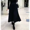 Falda Plisada de Color Sólido para Mujer, de Longitud Media, Nueva Moda Otoño e Invierno 2026, de Cintura Alta, Adelgazante, Corte A