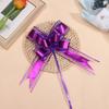 Tamaño Grande Transfronterizo 50 # Color Metálico Mate Lazo de Organza Flor Atada a Mano para Envoltura de Regalo de Navidad y Decoración de Coche de Boda.