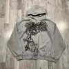 Estética Vintage Primavera Otoño Impresión 3D Moda Gótica Sudaderas con Cremallera Hip Hop Chándal Ropa Casual Sudadera