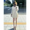 Conjunto de duas peças de tricô casual e macio estilo coreano para mulheres, conjunto super popular