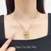 Nuevo collar colgante de danza del león étnica estilo chino y conejo, diseño tradicional, cadena de clavícula auspiciosa y de la suerte para mujer