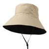 Sombrero de pescador de celebridad de Internet de doble cara primavera y verano estilo coreano para mujer circunferencia de cabeza grande estilo coreano japonés sombrero para el sol sombrero de protección solar moda para hombre negro