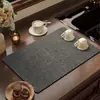 Alfombrilla Absorbente de Tierra de Diatomeas de Color Sólido Tejido Imitación, Resistente a Manchas, Lavable, Antideslizante, Secado Rápido, Esterilla Escurridora para Encimera de Cocina para Uso Doméstico