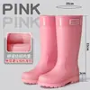 Botas de lluvia casuales impermeables, elásticas, para todas las estaciones, impermeables y antideslizantes, con forro de polar, estilos de media pantorrilla y alta para mujer para el invierno