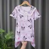 Bata de Noche para Niña Pijama de Verano Estilo Delgado 2026 Verano Holgado Vestido de Princesa de Manga Corta para Usar por Fuera