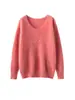 Conheça Outono e Inverno~2026 Camisa Básica Lisa de Lã com Gola V para o Dia a Dia de Outono Malha 100% Caxemira para Mulheres