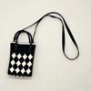 Bolsa Personalizada para Teléfono Móvil, Bolso Tejido de Punto Cruzado, Versátil y Portátil para Desplazamientos, Bolso de Mano Acolchado de Moda, Estilo Ins