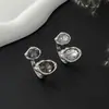 Anillo Abierto de Joyería Transfronteriza Europea y Americana Ins Geométrico con Microincrustaciones de Piedras Preciosas Estilo Old Money Moda Anillo Líquido Texturizado