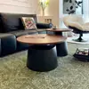 Set de Mesas de Centro para Sala de Estar Estilo Crema Blanca Estilo Celebridad de Internet Minimalista Moderno Apartamento Pequeño Mesa Auxiliar Redonda Mesa de Centro Pequeña