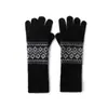 Outono e inverno de cashmere novo unissex simples jacquard quente para ciclismo à prova de vento luvas de tricô de cinco dedos casuais