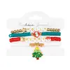 Serie Navideña Transfronteriza Pulsera de Arcilla Suave Perla y Cuentas de Arroz Set de Pulseras con Colgante de Campana de Santa y Alce