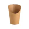 Vasos Desechables Personalizados Inclinados Hechos de Papel Kraft Engrosado Resistente al Aceite para Papas Fritas, Helado, Gofres de Huevo y Palomitas de Maíz