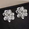 Brincos de Flor de Metal Estilo Personalidade Europeia e Americana Camada Dupla Moda Transfronteiriça Luxo Leve Simples Exagerado Sentido de Alto Padrão Brinco de Temperamento