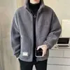 2026 Nova Roupa Masculina Jaqueta de Lã de Cordeiro e Algodão Casaco Engrossado para Homens Outono e Inverno Moda Casual Marca