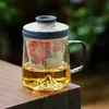 Taza de Té Camelia Roja Flintstone Azul y Blanco de Fábrica Vaso Separador de Agua y Té para Té Taza de Oficina de Gama Alta para Beber con Tapa