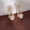 Pendientes de Clip para Bobina de Mosquito, Estilo Simple y de Alta Gama, Pendientes de Perla de Moda para Mujeres Sin Perforaciones, Estilo Ins, No Dañan los Oídos, Pendientes Estilo Celebridad de Internet