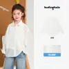 Pudding Haru 2026 Primavera/Verano Nueva Camisa de Manga Larga para Niñas, Camisa Cárdigan Cómoda y Ligera para Exteriores