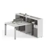Mesa e Cadeira Modernas para Escritório Combinação de Mesa Simples para Quatro Pessoas Estação de Trabalho para Funcionários Tela de Empresa Moderna para Escritório