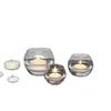 Portavelas Giratorio de Vidrio Esférico Transparente de Cristal Adornos Taza de Velas de Aromaterapia Taza Vacía Portavelas Huevo Pequeño