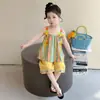 Conjunto de Correa Floral Colorida para Niñas 2026, Atuendo de Dos Piezas Delgado y Fresco con Estilo para Niños, Ropa de Verano de Moda para Bebés