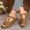Comercio exterior transfronterizo talla grande otoño 2026 nuevas zapatillas con plataforma y puntera abierta para mujer, sandalias de meter estilo europeo y americano para mujer al por mayor