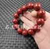 Pulseira de Contas Redondas de Cinábrio, Pulseira de Jade com Areia Dourada Roxa 10mm, Pulseira Vermelha Sangue de Galinha, Pulseira de Jade para Homens e Mulheres