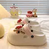Tamancos de EVA Simples e Versáteis, Confortáveis, com Elevação de Altura, Estilo Cat-Eye para Uso Externo no Verão, Deslocamento Diário, Chinelos Fechados