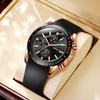 Reloj de pulsera para hombre de cuarzo cronógrafo multifunción de tres ojos para negocios, moda, ocio, reloj luminoso resistente al agua, reloj para hombre