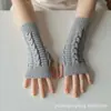 Japón y Corea Otoño Invierno Guantes de Lana Extra Largos Sin Dedos para Mujer Mangas Largas Mangas Falsas Guantes Largos Cálidos de Invierno Europeos y Americanos