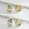 Moda Europea y Americana Elegantes Pendientes Grandes en Forma de C Retro Pendientes de Goma ABS en Forma de C Pendientes Ligeros de Lujo de Alta Gama para Mujer