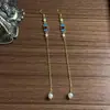 Novos Brincos de Franja Estilo Chinês com Design Vintage, Moda Tradicional Chinesa, Versátil e Único, Exquisitos Brincos de Pérola Esmaltados Azuis