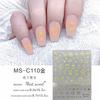 MEETSWEET Flor de luna nueva negro y blanco oro y plata estrella Luna adhesivo impermeable pegatinas para uñas pegatinas de uñas sueño