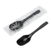 Cucharas Desechables Empaquetadas Individualmente, Cucharas Gruesas Estilo Coreano de Pico de Pato, Cucharas de Plástico con Mango Largo para Polvo de Hielo y Sopa, Empaque Comercial para Postres