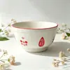 Bol de Arroz de 5 Pulgadas Bol de Arroz Cerámico Vajilla Bol de Ensalada de Alto Valor Bol de Arroz Color Bajo Esmalte