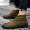Botas Martin de couro com solado de borracha, moda plus size para todas as estações, combinam com tudo, sapatos masculinos