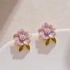 """Flores de Primavera" Pendientes Colgantes de Pétalos Rosas para Primavera y Verano Circonita Microincrustada Pendientes Hermosos de Alto Valor Mori"""