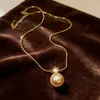 Corrente de Clavícula de Pérola Simples da Moda Versátil Toque de Luxo Pingente Único com Diamante Incrustado Venda Quente Transfronteiriça Colar com Design Personalizado