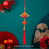 Festival da Primavera Pingente de Lanterna Koi Auspicioso Pingando Óleo Decoração Festiva Vermelha Sala de Estar Ano Novo Pingente Pequeno com Caractere Fu