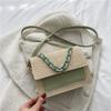 Bolsa de Palha para Mulheres 2022 Bolsa de Mão Casual Coreana da Moda Bolsa Tote com Laço Estilo Fada Bolsa de Ombro Color-Blocking