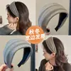 Faixa de Cabeça Alta no Topo da Cabeça Que Faz o Rosto Parecer Menor, Faixa de Cabeça de Veludo com Aba Larga para Mulheres, High-End, Estilosa, Fashion, Novo Modelo para Outono e Inverno 2026