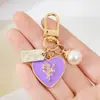 Llavero Lindo Chica Corazón Rosa Amor Placa Aleación Cabeza de Llavero para Coche Colgante de Auriculares Accesorios para Colgar en Bolsos