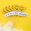 Decoración de Pastel Estilo Ins Bandera Coreana Enchufe Dibujos Animados Oso Lindo Hp Corazón Feliz Cumpleaños Topper Accesorios
