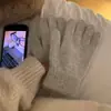 Guantes de Punto de Color Sólido para Mujer, Invierno, Cortavientos, Ciclismo, Cálidos, Resistentes al Frío, Protector de Manos, Cinco Dedos, Estudiante, Guantes para Montar, Coreanos