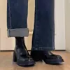 Botas Martin Casuais de Solado Grosso, Versáteis e Confortáveis, para Mulheres - Novo Estilo Outono e Inverno 2025, Botas Finas com Salto Grosso para Mulheres Baixinhas